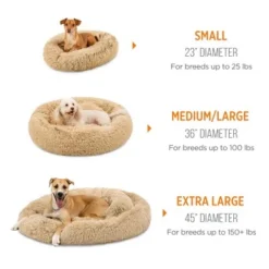 Best Choice Products Dog Bed Self-Warming Plush Shag Fur Donut Calming Pet Bed Cuddler - Brown -Pet Gizmos Sales GUEST 0037767b fc09 44ae 911f b493a13e5816