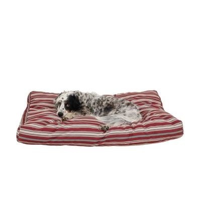 Carolina Pet Company Striped Faux Gusset Jamison Dog Bed - Red 4 Carolina Pet Company Striped Faux Gusset Jamison Dog Bed - Red - Image 4