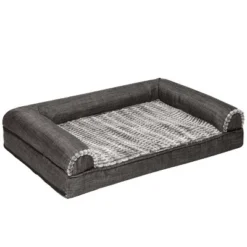 FurHaven Luxe Fur & Performance Linen Memory Foam Sofa Dog Bed -Pet Gizmos Sales GUEST 0b09347f 7c47 4835 b10c 2bbfef394c77