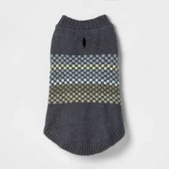 Fairisle Stripe Cool Colorway Dog and Cat Sweater - Gray - Boots & Barkley™
