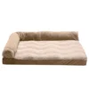 FurHaven Wave Fur & Velvet Deluxe Chaise Lounge Orthopedic Sofa-Style Dog Bed