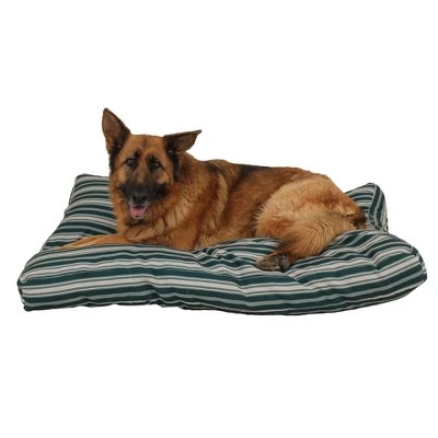 Carolina Pet Company Striped Faux Gusset Jamison Dog Bed - Green 3 Carolina Pet Company Striped Faux Gusset Jamison Dog Bed - Green - Image 3