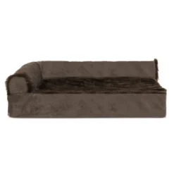 FurHaven Plush & Velvet Deluxe Chaise Lounge Orthopedic Sofa-Style Dog Bed