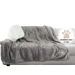 Waterproof Pet Blanket - 60x70-inch Reversible Throw Protects Couch, Car, Bed from Spills, Stains, and Fur - Dog and Cat Blankets by Petmaker (Gray) -Pet Gizmos Sales GUEST 27298af1 a16e 40e0 b7cc a81a34a48fd5