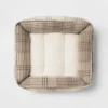 Orthopedic Plaid Flannel Cuddler Dog Bed - Cream/Brown - Boots & Barkley™