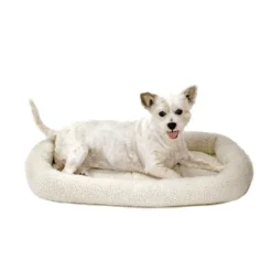 Slumber Pet High Pile Fleece Bumper-Style Crate Pet Bed - Natural