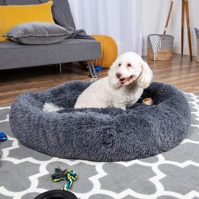 Best Choice Products 36in Dog Bed Self-Warming Plush Shag Fur Donut Calming Pet Bed Cuddler 2 Best Choice Products 36in Dog Bed Self-Warming Plush Shag Fur Donut Calming Pet Bed Cuddler - Image 2