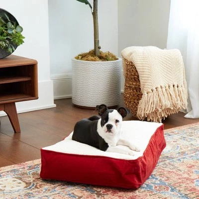 Kensington Garden Buster Deluxe Sherpa Rectangle Pillow Dog Bed Crimson 1 Kensington Garden Buster Deluxe Sherpa Rectangle Pillow Dog Bed Crimson