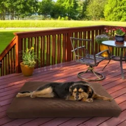 Waterproof Dog Bed - 2-Layer Memory Foam Pet Pad with Removable Machine Wash Cover - 44x35 Crate Mat for Dogs and Puppies by PETMAKER (Brown) -Pet Gizmos Sales GUEST 40862c9c 4d22 4f7d bf4d e3f82eef6128