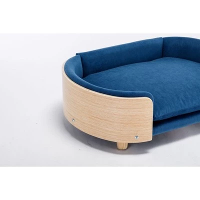Bulldog Large Dog Beds With Removable Washable Cover, Velvet Cushion With Solid Wood legs and Bent Wood Back-The Pop Maison 5 Bulldog Large Dog Beds With Removable Washable Cover, Velvet Cushion With Solid Wood legs and Bent Wood Back-The Pop Maison - Image 5