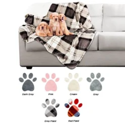 Pet Blanket - Reversible Waterproof Plaid Throw Protects Couch, Car, and Bed from Spills, Stains, or Fur - Dog and Cat Blankets by Petmaker (Gray) -Pet Gizmos Sales GUEST 4f30c7b9 0fe1 4f37 b16c f34659dc5830