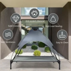 Costway 42'' Portable Elevated Dog Cot Outdoor Cooling Pet Bed w/ Removable Canopy Shade -Pet Gizmos Sales GUEST 56a17cdf a811 440d b9f9 c6650c5334c2