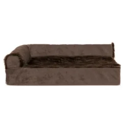 FurHaven Plush & Velvet Deluxe Chaise Lounge Memory Foam Sofa-Style Dog Bed