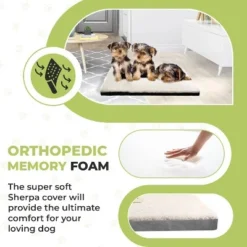 Precious Tails Sherpa Crate Mat Bed for Dogs - Camel - S