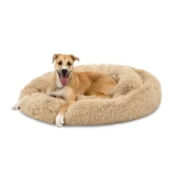 Best Choice Products Dog Bed Self-Warming Plush Shag Fur Donut Calming Pet Bed Cuddler - Brown -Pet Gizmos Sales GUEST 65e5a89d 92f0 45a4 81a1 beb416811e1e