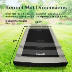 Dakota 283 Washable Portable Foam Cushioned Padded Indoor Dog Kennel Mat, Crate Cage Bed for Dogs and Pets, Black/Gray, X-Large