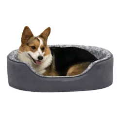 FurHaven Two-Tone Faux Fur & Suede Oval Pet Bed for Dogs & Cats -Pet Gizmos Sales GUEST 7aa41970 9cf1 4440 8fcf 2a68df3baa29