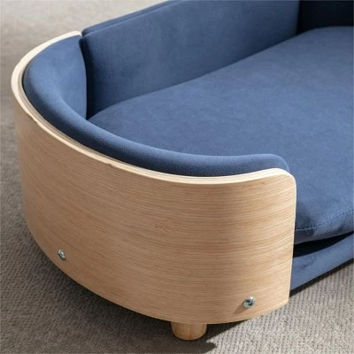 Bulldog Large Dog Beds With Removable Washable Cover, Velvet Cushion With Solid Wood legs and Bent Wood Back-The Pop Maison 6 Bulldog Large Dog Beds With Removable Washable Cover, Velvet Cushion With Solid Wood legs and Bent Wood Back-The Pop Maison - Image 6