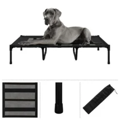 Elevated Dog Bed - 48x36-Inch Portable Pet Bed with Non-Slip Feet - Indoor/Outdoor Dog Cot or Puppy Bed for Pets up to 110lbs by PETMAKER (Black) 8 Elevated Dog Bed - 48x36-Inch Portable Pet Bed with Non-Slip Feet - Indoor/Outdoor Dog Cot or Puppy Bed for Pets up to 110lbs by PETMAKER (Black) -Pet Gizmos Sales GUEST 7c89ae8b 2d03 473e aed9 2d23448cc945