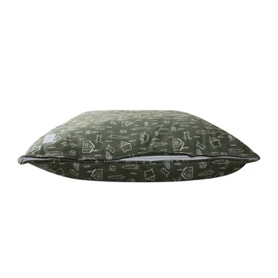 PetShop by Fringe Studio Camping Olive Pillow with Poly Fill Dog Bed - L 3 PetShop by Fringe Studio Camping Olive Pillow with Poly Fill Dog Bed - L - Image 3
