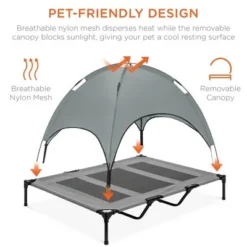 Best Choice Products 48in Elevated Cooling Dog Bed, Outdoor Raised Mesh Pet Cot w/ Removable Canopy, Carrying Bag -Pet Gizmos Sales GUEST 8871c692 6606 4d62 980c 5511b3ea7e97