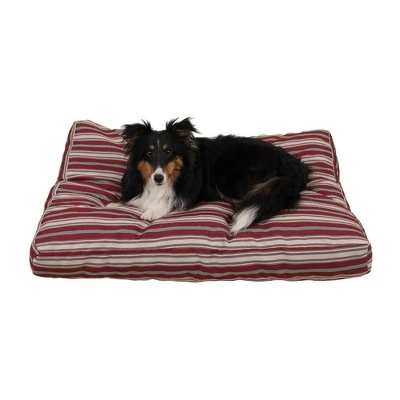 Carolina Pet Company Striped Faux Gusset Jamison Dog Bed - Red 3 Carolina Pet Company Striped Faux Gusset Jamison Dog Bed - Red - Image 3
