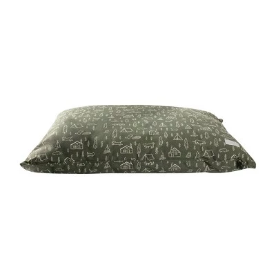 PetShop by Fringe Studio Camping Olive Pillow with Poly Fill Dog Bed - L 2 PetShop by Fringe Studio Camping Olive Pillow with Poly Fill Dog Bed - L - Image 2
