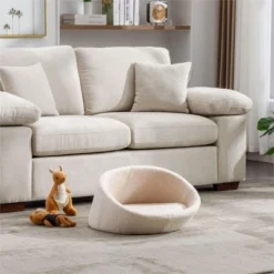 Pang Dog Car Bed,Teddy Bear Dog Beds for Small Medium Dogs,Non-Slip Bottom Cat Couch Bed,Waterproof Memory Foam Indoor Pet Sofa Bed-Maison Boucle