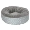 FurHaven Plush & Diamond Print Calming Donut Pet Bed for Dogs & Cats
