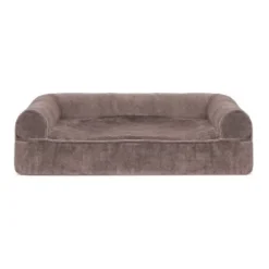 FurHaven Faux Fur & Velvet Cooling Gel Top Sofa Dog Bed