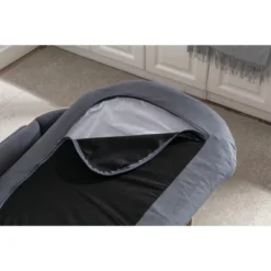 Bulldog 26.4" Width Small Dog Beds With Removable Washable Cover, Velvet Cushion With Solid Wood legs and Bent Wood Back-The Pop Maison -Pet Gizmos Sales GUEST a7206359 3bf5 4e76 a3d5 3e594f639341