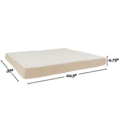 Orthopedic Dog Bed - 2-Layer Memory Foam Crate Mat with Machine Washable Cover - 44x35 Pet Bed for Large Dogs up to 100lbs by PETMAKER (Tan)