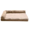 FurHaven Wave Fur & Velvet Deluxe Chaise Lounge Memory Foam Sofa-Style Dog Bed