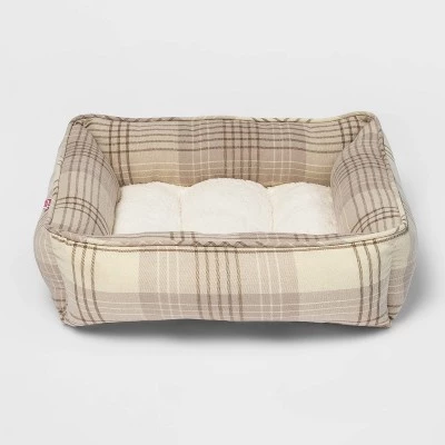 Orthopedic Plaid Flannel Cuddler Dog Bed - Cream/Brown - Boots & Barkley™ 3 Orthopedic Plaid Flannel Cuddler Dog Bed - Cream/Brown - Boots & Barkley™ - Image 3
