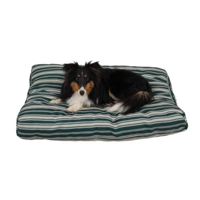 Carolina Pet Company Striped Faux Gusset Jamison Dog Bed - Green 2 Carolina Pet Company Striped Faux Gusset Jamison Dog Bed - Green - Image 2