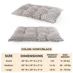 Precious Tails Printed Microsuede Tufted Mat Bed for Dogs - Ivory - S -Pet Gizmos Sales GUEST bc1f8eee 6b18 4b5b b457 5d66718240cc