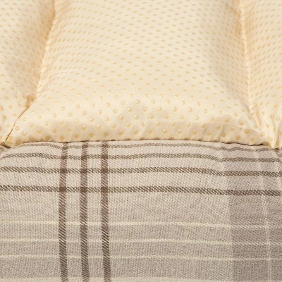 Orthopedic Plaid Flannel Cuddler Dog Bed - Cream/Brown - Boots & Barkley™ 2 Orthopedic Plaid Flannel Cuddler Dog Bed - Cream/Brown - Boots & Barkley™ - Image 2