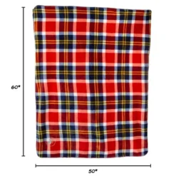 Waterproof Pet Blanket - 50x60 Reversible Plaid Throw Protects Couch, Car, Bed from Spills, Stains, or Fur - Dog and Cat Blankets by Petmaker (Red)