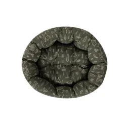 PetShop by Fringe Studio Camping Olive Round Cuddler Dog Bed - M -Pet Gizmos Sales GUEST cb3a8296 ee8d 4aca 8c0a c9c5f9c28263