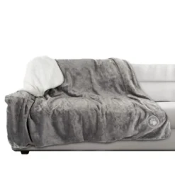 Waterproof Pet Blanket - 60x70-inch Reversible Throw Protects Couch, Car, Bed from Spills, Stains, and Fur - Dog and Cat Blankets by Petmaker (Gray) -Pet Gizmos Sales GUEST cbc422bc 87ed 47ba b4df 9e75730730b6