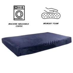 Memory Foam Dog Bed – 2-Layer Orthopedic Dog Bed with Machine Washable Cover - 46 x 27 Dog Bed for Large Dogs up to 95lbs by PETMAKER (Blue) -Pet Gizmos Sales GUEST d9455ea2 29cf 48a4 95a2 d3a4e3925988