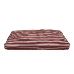 Carolina Pet Company Striped Faux Gusset Jamison Dog Bed - Red