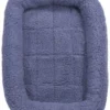 Slumber Pet High Pile Fleece Bumper-Style Crate Pet Bed - Slate Blue